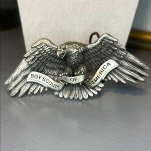 Boy Scouts of America Solid Fine Pewter 2000 American Eagle Belt Buckle